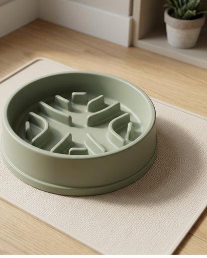 Honev Slow Feeder Dog Bowl 700 ml Sage with Raised Ridges - Lifestyle view